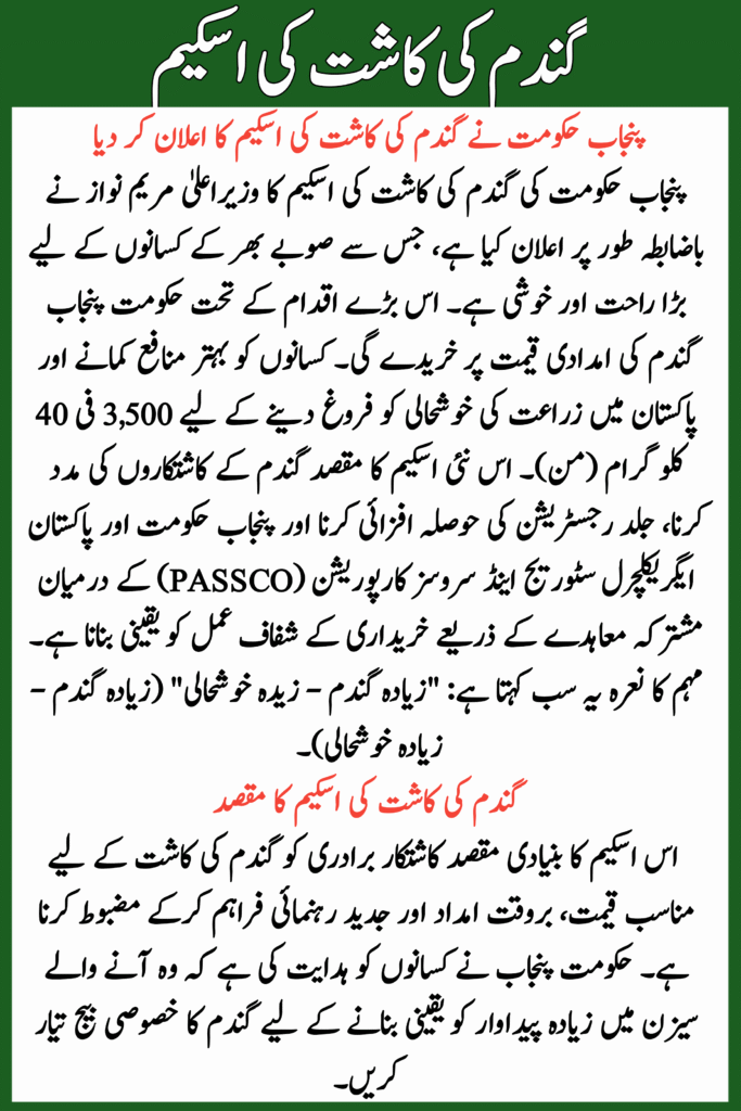 Wheat Cultivation Scheme
