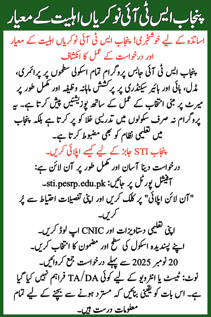 Punjab STI Jobs