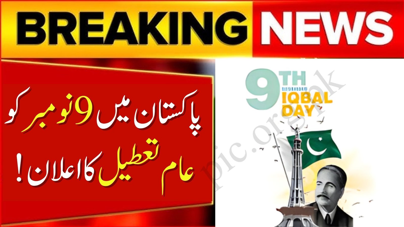 Public Holiday on 9 November in Pakistan 2025